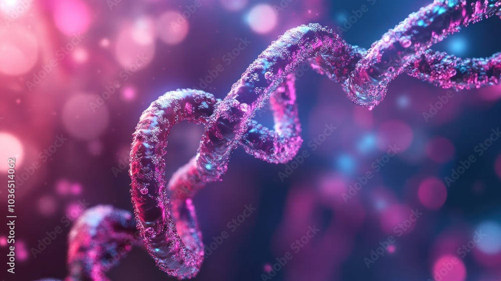 A colorful 3D representation of DNA strands with a vibrant, abstract background. A colorful 3D representation of DNA strands with a vibrant, abstract background.