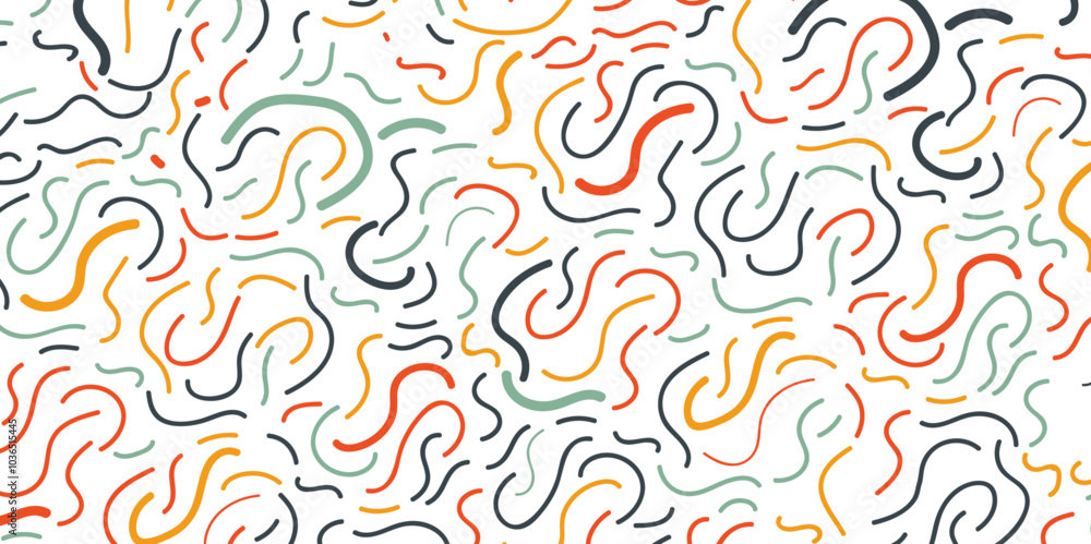 Fun colorful seamless pattern. Creative doodle abstract style art background for kids. Trendy texture design with contemporary basic shapes. Vector illustration Fun colorful seamless pattern. Creative doodle abstract style art background for kids. Trendy texture design with contemporary basic shapes. Vector illustration