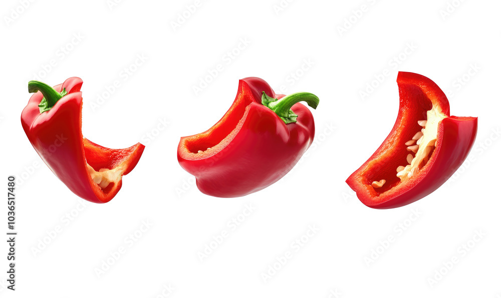 peppers and slice on transparent background peppers and slice on transparent background