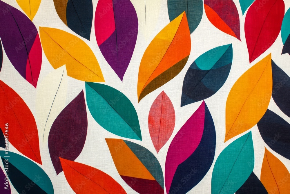 Abstract Foliage: Bright and Colorful Leaves in a Bold Artistic Display Abstract Foliage: Bright and Colorful Leaves in a Bold Artistic Display