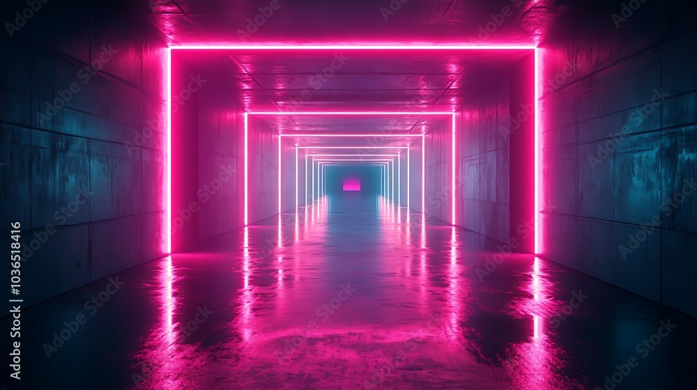 Neon Lights Tunnel