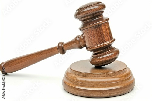 a wooden judge's gaven on a white background