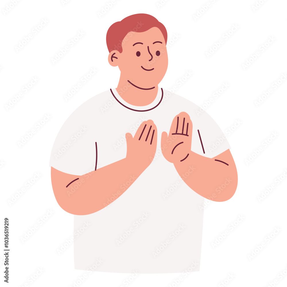Smiling Man Clapped His Hands Smiling Man Clapped His Hands