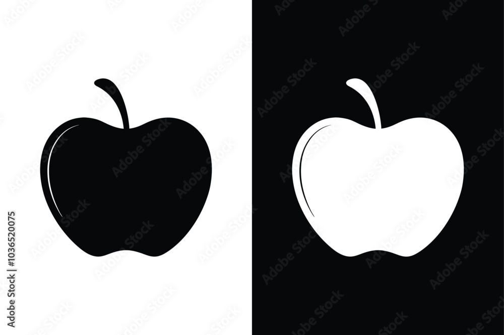 Obraz premium Minimalist Apple Icon Illustration. Clean Flat Design for Graphics