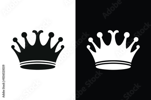 Elegant Crown Silhouette Collection. Vintage Royalty Icons for Web Design