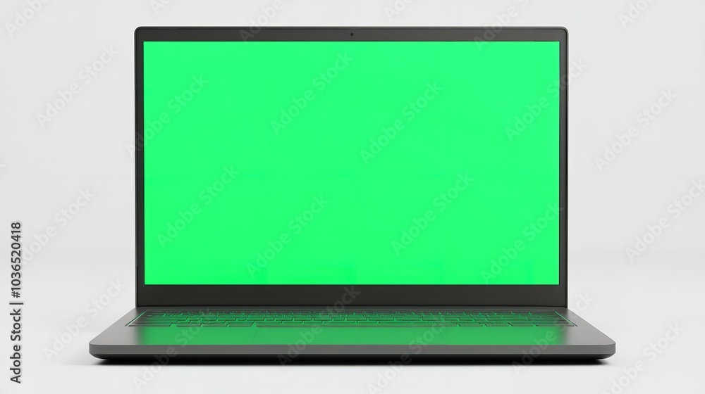 3D Vector Laptop with Green Screen on a White Background
3D Vector Laptop with Green Screen on a White Background