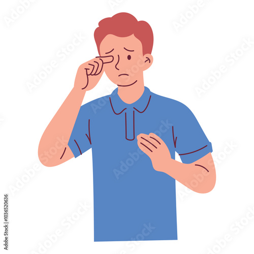 Man Rubbing His eyes Suffer from Eye Pain