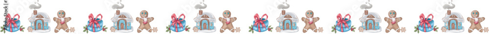 Christmas line border Vector illustration. Christmas line border Vector illustration.