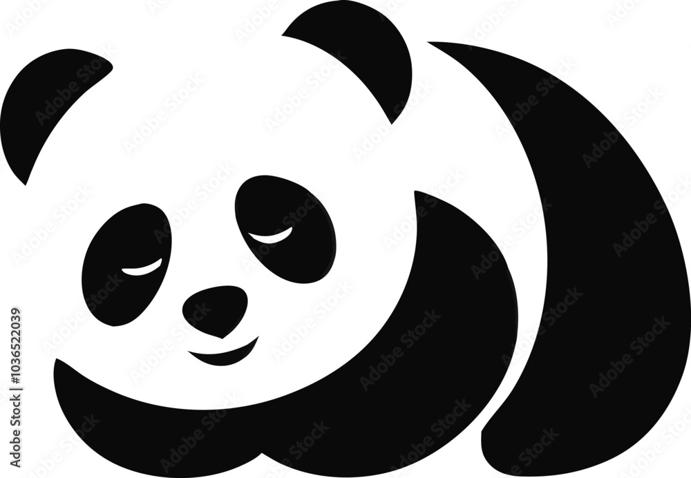 Fototapeta premium Sleeping Panda Silhouette Illustration Design