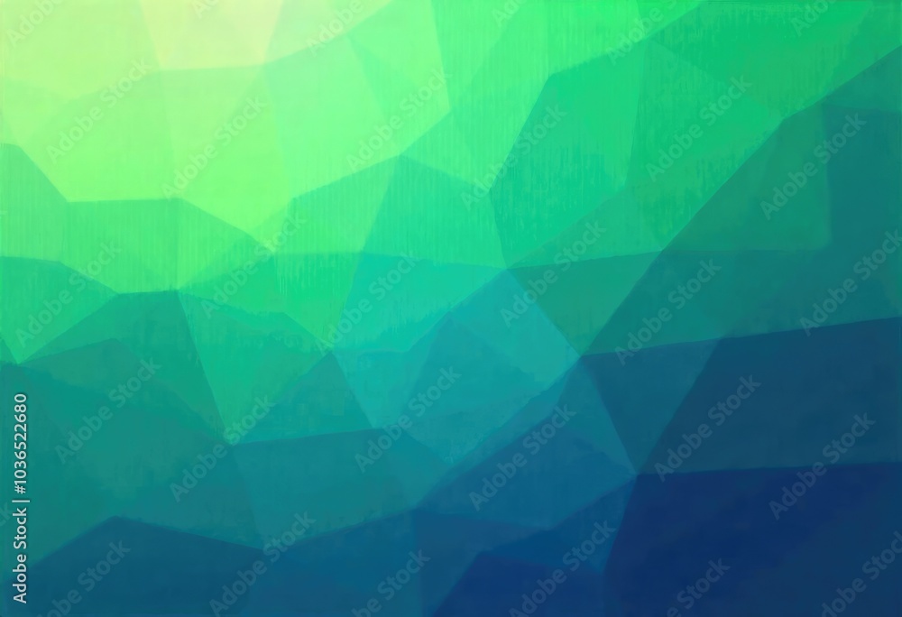 Geometric abstract background with polygonal shapes in green and blue gradient Geometric abstract background with polygonal shapes in green and blue gradient