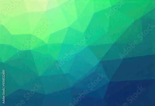 Geometric abstract background with polygonal shapes in green and blue gradient