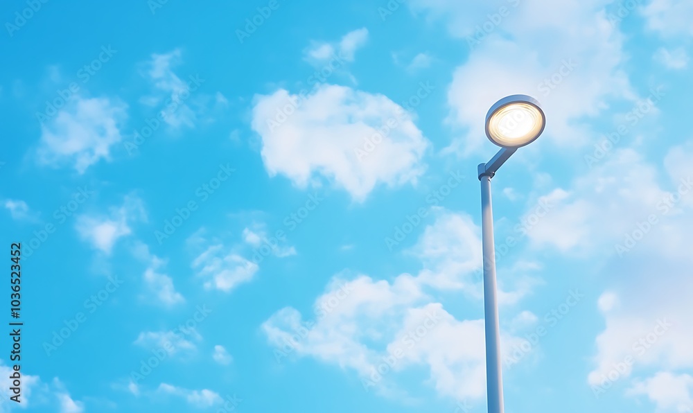 showcasing a modern street LED lighting pole. Generative AI showcasing a modern street LED lighting pole. Generative AI