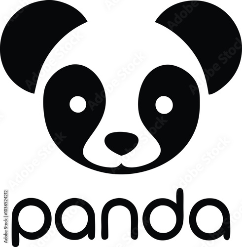 Simple Black and White Panda Logo Design