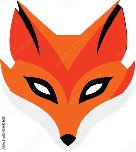 Orange Fox Head Mask Illustration Design