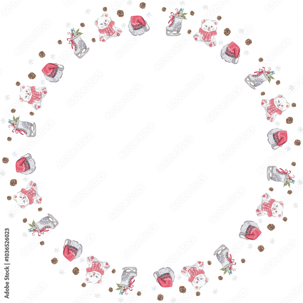 Cute christmas wreath. Vector illustration. Cute christmas wreath. Vector illustration.