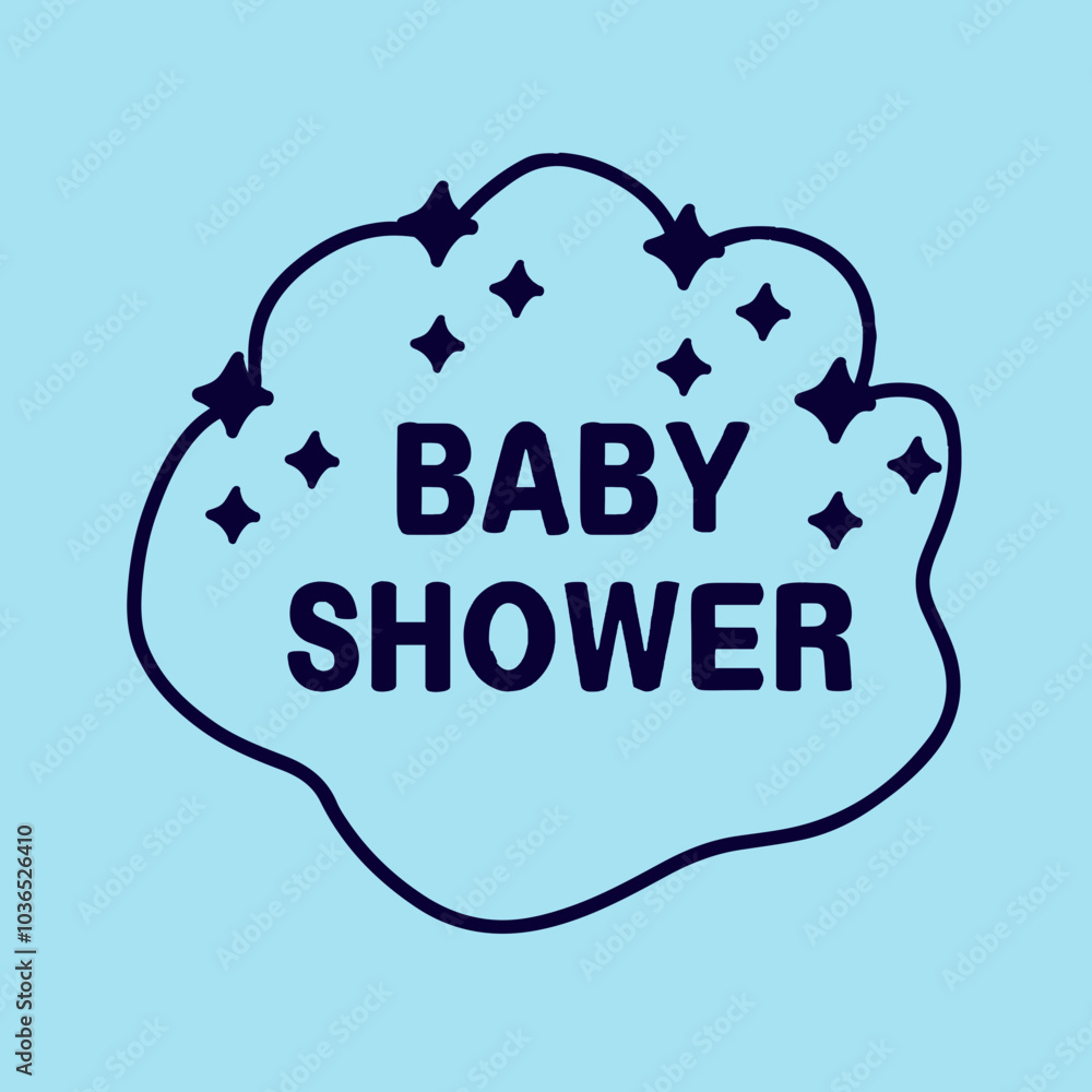 Fototapeta premium Baby Shower Banner design with blue colors