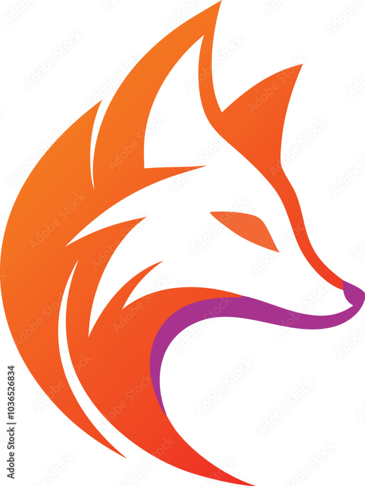 Fototapeta premium Abstract Orange Fox Head Logo Design