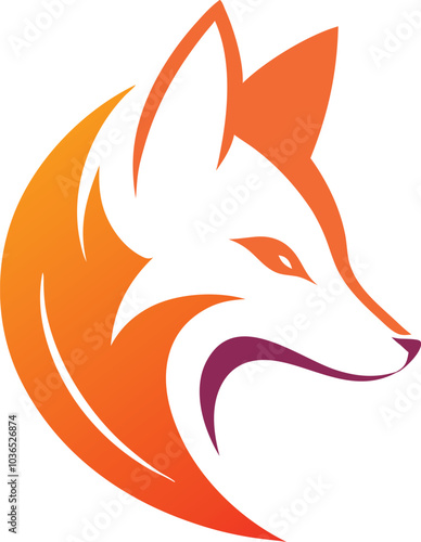 Orange Fox Logo Design Animal Wildlife Brand