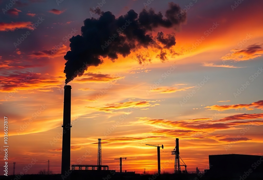 Industrial pollution Industrial chimney Environmental pollution