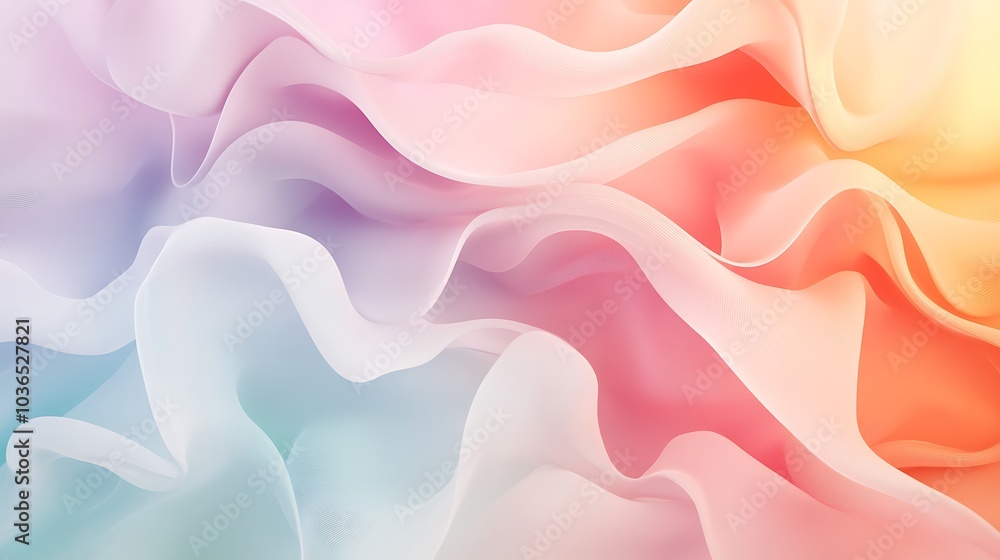 Pastel gradient 3D render with abstract organic shapes for beauty-themed graphics Pastel gradient 3D render with abstract organic shapes for beauty-themed graphics