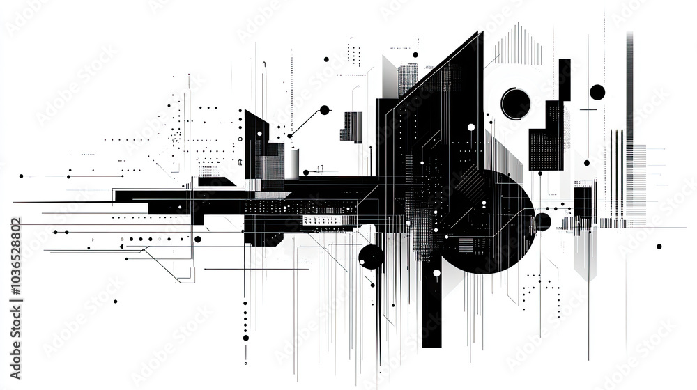 Obraz premium Information diagram composed of black and white