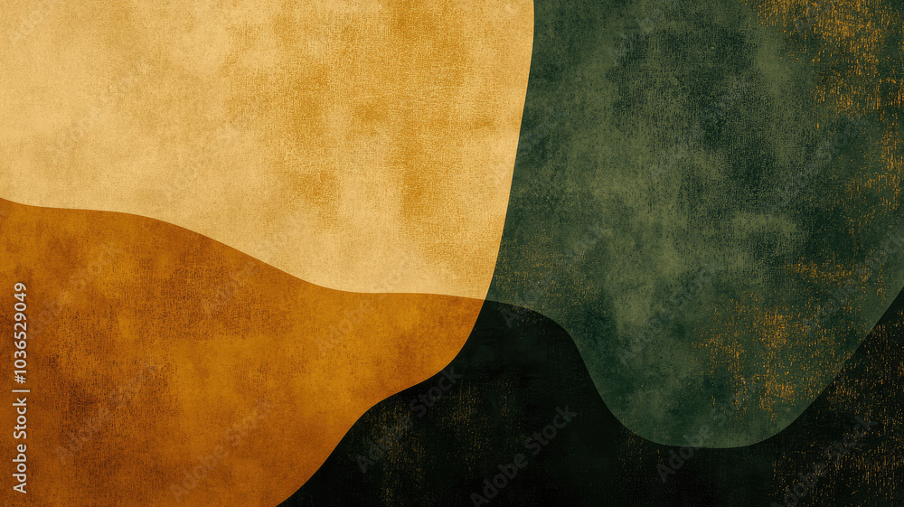 Abstract geometric art with green and mustard tones textured background Abstract geometric art with green and mustard tones textured background