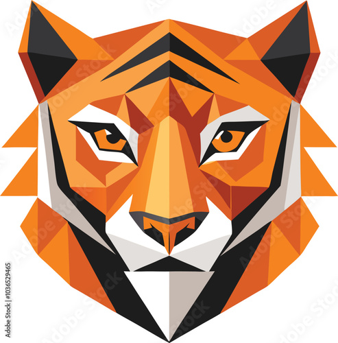 Geometric Tiger Head Design Illustration Art