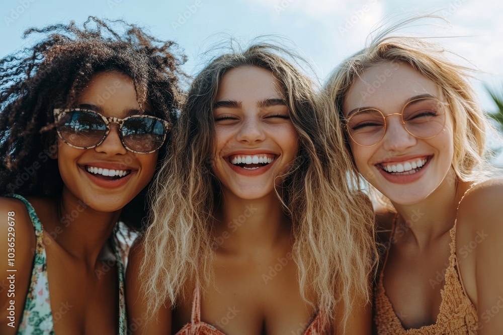 Friends having fun together on a rooftop, Generative AI Friends having fun together on a rooftop, Generative AI