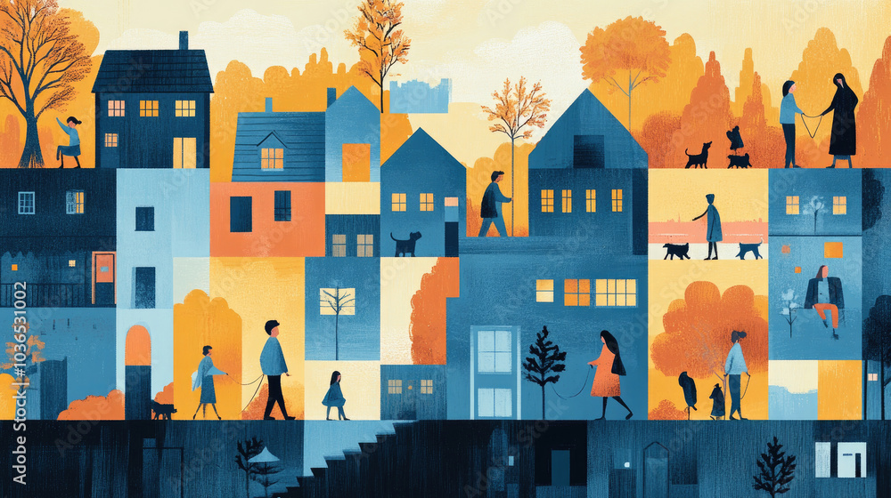A puzzle game consisting of community houses and family members A puzzle game consisting of community houses and family members
