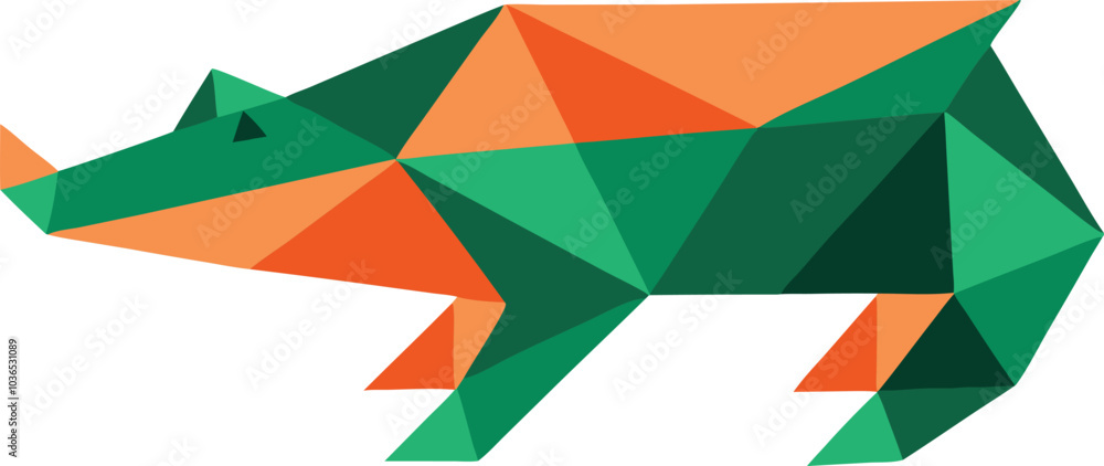 Geometric Alligator Design Illustration Art Geometric Alligator Design Illustration Art