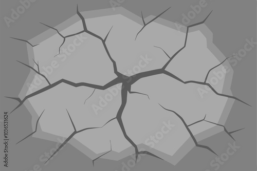 Vector Gray Cracked Concrete Texture design