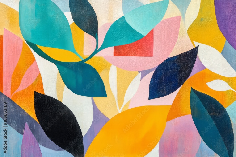 Abstract Botanical: Colorful Leaf Design with Bright and Vibrant Colors Abstract Botanical: Colorful Leaf Design with Bright and Vibrant Colors