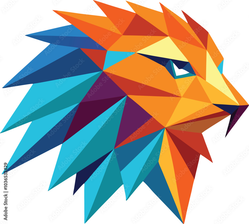 Geometric Lion Head Abstract Art Design Geometric Lion Head Abstract Art Design