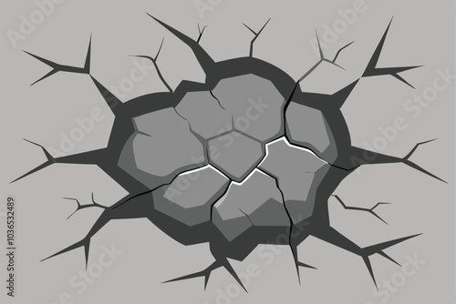 Vector Gray Cracked Concrete Texture design