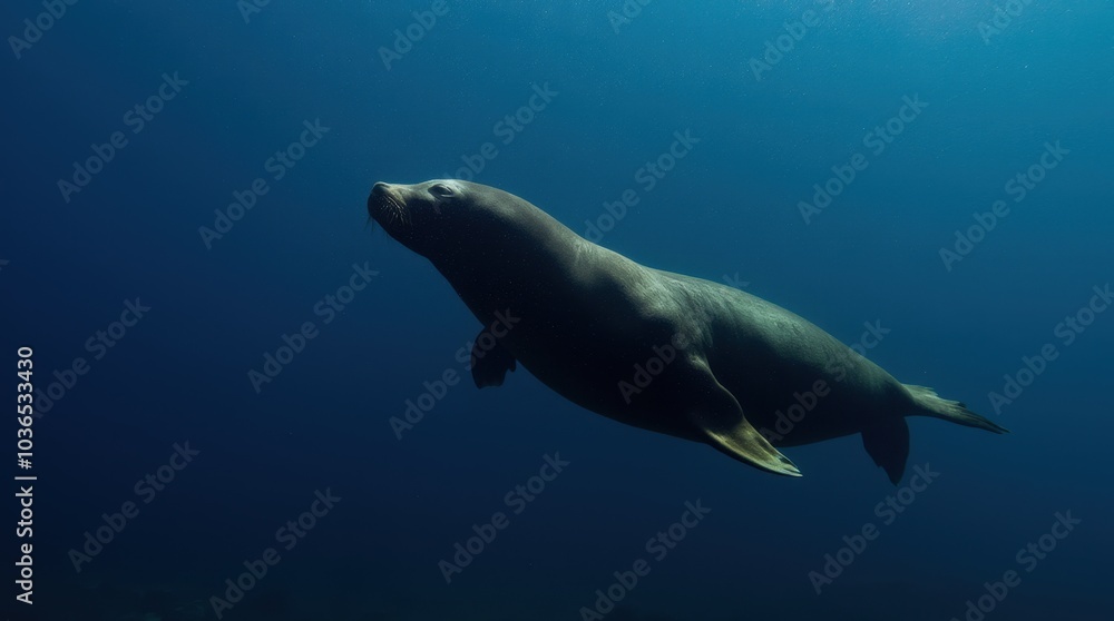 A beautiful shot of a sea lion under the water A beautiful shot of a sea lion under the water