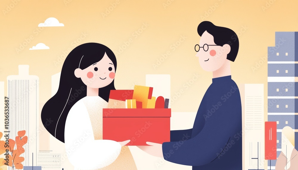 Young woman carrying groceries while her father reaches out to assist, portraying themes of support, family bonds, and shared responsibilities Young woman carrying groceries while her father reaches out to assist, portraying themes of support, family bonds, and shared responsibilities