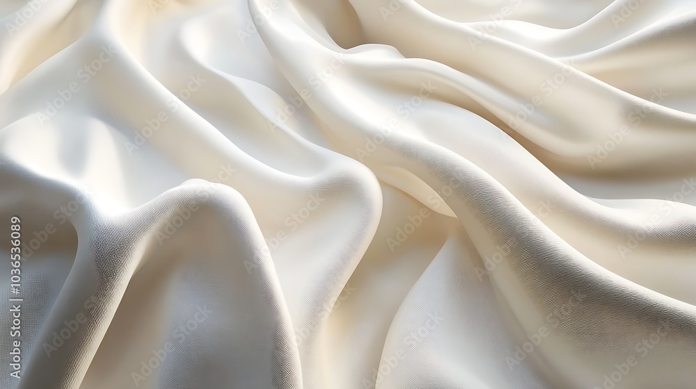 Realistic 3D render of white flowing fabric-like textures for beauty-themed graphics Realistic 3D render of white flowing fabric-like textures for beauty-themed graphics
