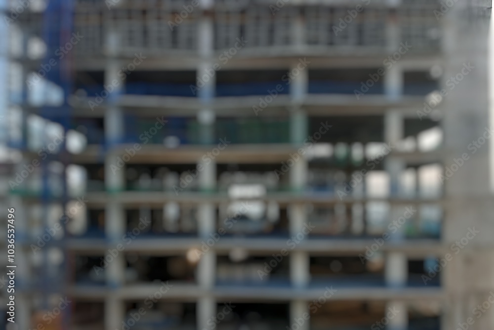 Blurred Building process, building tall buildings, The construction process Blurred Building process, building tall buildings, The construction process