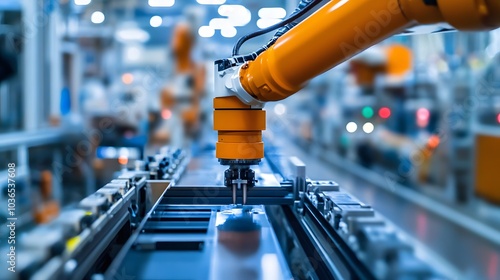 Wallpaper Mural Robotic vision sensor camera system in intellegence factory,manufacturing industry for industry 4.0 and technology concept. Torontodigital.ca