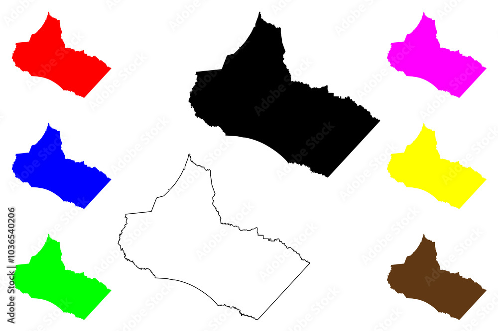 Naklejka premium Crockett County, State of Tennessee (U.S. county, United States of America, USA, U.S., US) map vector illustration, scribble sketch Crockett map