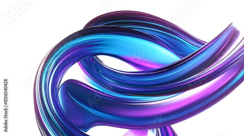 Abstract 3d rendering, twisted shape, modern illustration, background design photo