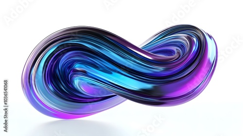 Abstract 3d rendering, twisted shape, modern illustration, background design photo