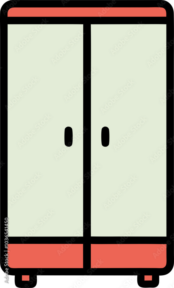 Wardrobe icon with a yellow and blue color scheme in a simple flat design, 간단한 플랫 디자인의 노란색과 파란색 색조로 표현된 옷장 아이콘 Wardrobe icon with a yellow and blue color scheme in a simple flat design, 간단한 플랫 디자인의 노란색과 파란색 색조로 표현된 옷장 아이콘