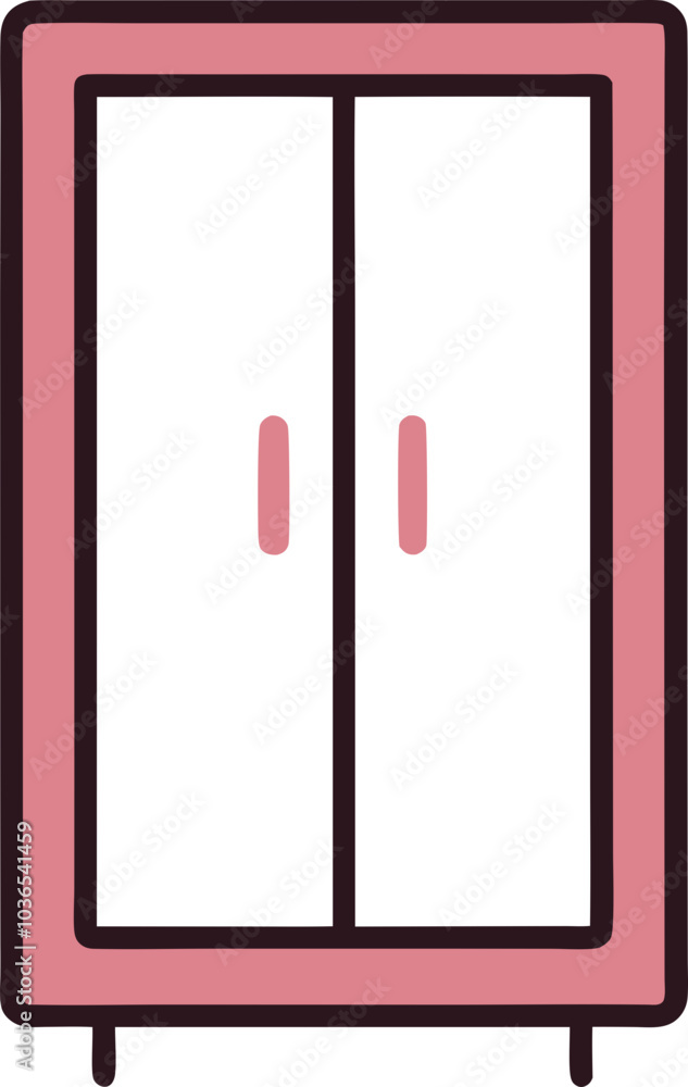 Wardrobe icon with a yellow and blue color scheme in a simple flat design, 간단한 플랫 디자인의 노란색과 파란색 색조로 표현된 옷장 아이콘 Wardrobe icon with a yellow and blue color scheme in a simple flat design, 간단한 플랫 디자인의 노란색과 파란색 색조로 표현된 옷장 아이콘