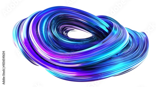 Abstract 3d rendering, twisted shape, modern illustration, background design photo