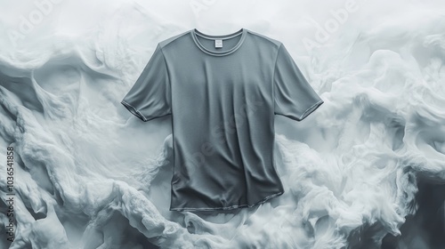 Grey T-shirt Mockup on Abstract Background