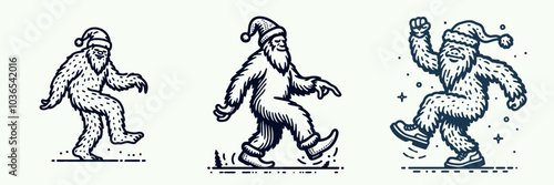 Bigfoot Dances in Santa Claus Costume