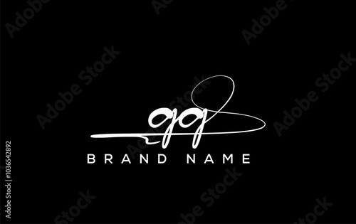 GG letter beauty handwriting vector logo.