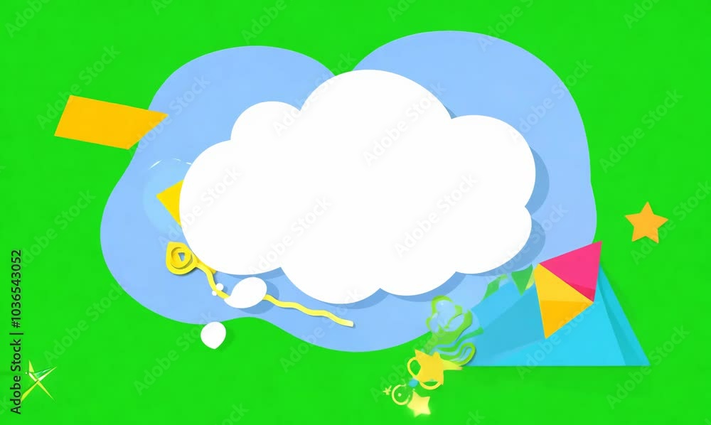 cloud speech bubble reveal on dynamic chroma key background cloud speech bubble reveal on dynamic chroma key background