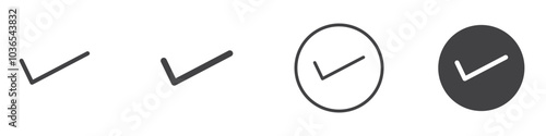 Checkmark icon Thin line art isolated